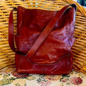 Leather Chestnut / brown Frye shoulder bag. Good condition.